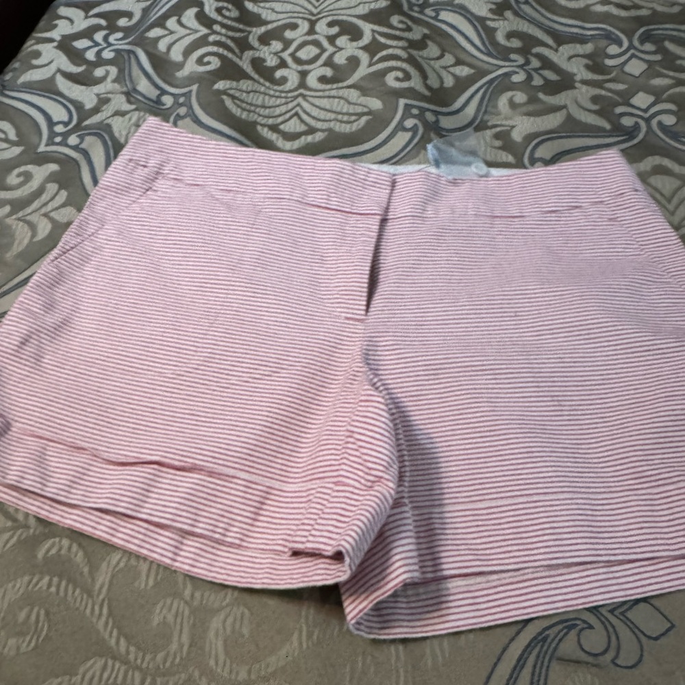 Striped Dark Pink Striped Women's Shorts